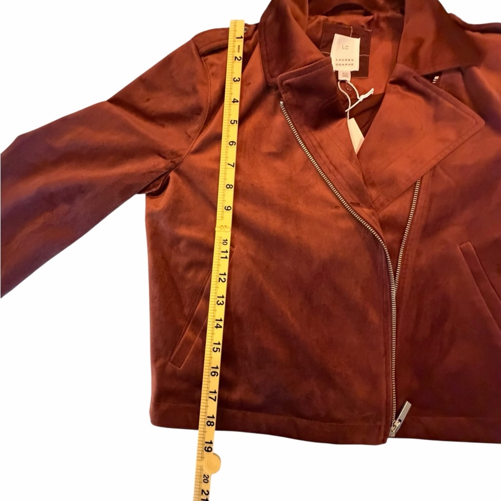 Lauren Conrad LC velvet brown/burgundy jacket moto style new with tags - Picture 6 of 7